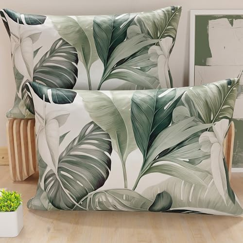 PETTI Artigiani Italiani - Coppia di Federe Cuscino 60x40 cm in Microfibra, Cuscini Arredo Camera da Letto, Divano, Salotto, Set 2 Fodere Copricuscino, Federa Floreale 4, 100% Made in Italy