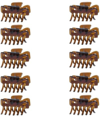 Righe e Pois - Pinces à cheveux, 10 pinces à cheveux de 4 cm - accessoires cheveux - pinces à cheveux pour femme légères - lot de 10, nouvelles manque une dent (marron - sans dent)