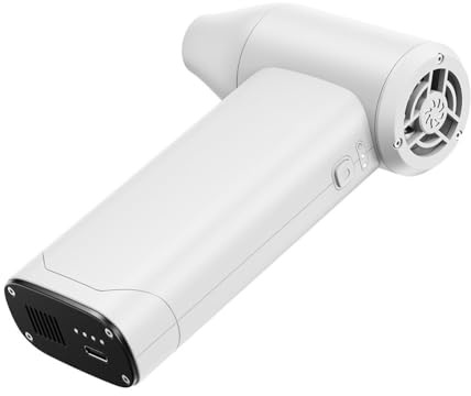 Gettimore Souffleur de poussière rechargeable USB 130 000 tr/min pour voiture, maison et bureau avec turboventilateur puissant blanc