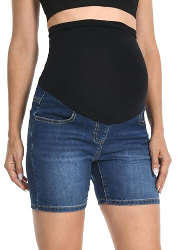 Gowjog Short Grossesse Femme Jean Taille Haute | Élastique, Maternité, Été, Enceinte, Décontracté, Les Vacances, Les Voyages