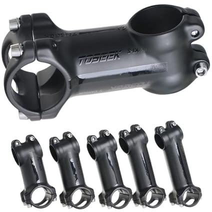 PLATT Cykel stam 6/17 graders cykelstyre Riser MTB stam för 31,8 mm styre, racercykel BMX MTB 60 mm/90 mm/110 mm