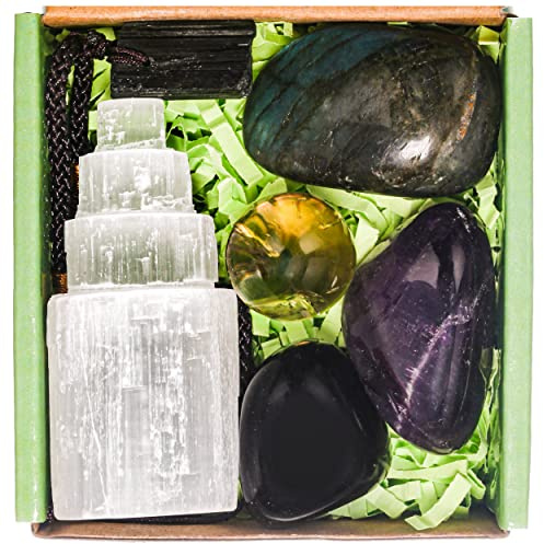 QianCannaor Kristaller, helande stensset, naturliga mineraler och ädelstenar för skydd, kristallterapi, meditation, reiki, helande kristall, presentset