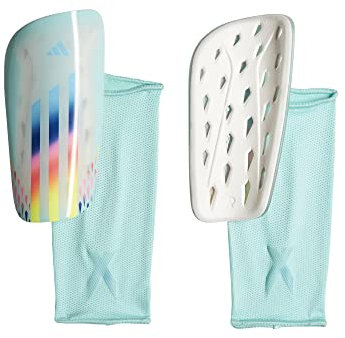 Adidas Unisex Shin Guard X Speedportal League Shin Guards, Clear Aqua/Bright Cyan/Solar Red, HF9744, Größe L