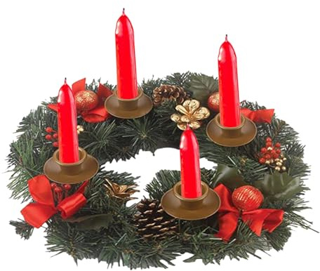 30 CM Advent Wreath Candle Holder, Winter Wreath, Candle Garland Candle Holder, Exquisite Practical Artificial Candle Rings Wreaths Festive Advent Wreath Centerpiece