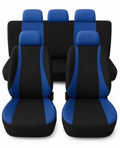 Susy Shop Housses de siège universelles pour voiture Kit de housses de siège avant et arrière confortables et respirantes, protections pour sièges de véhicules utilitaires moyens et petits, pas pour