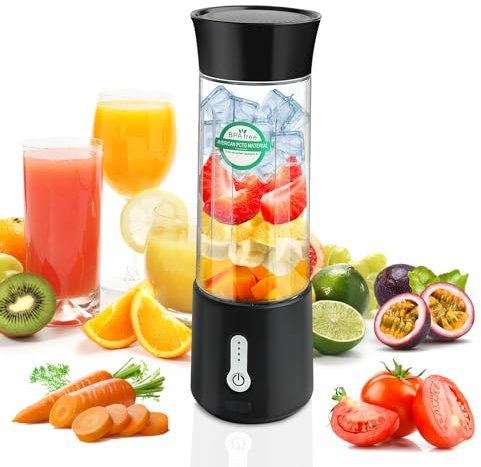 500ml Tragbarer Mixer für Smoothies und Shakes,Mixer Smoothie Maker To Go,Mini Standmixer Tragbar mit 6-Klingen Edelstahl,Wiederaufladbarem Typ-C Portable Blender Shaker Slushy Maker