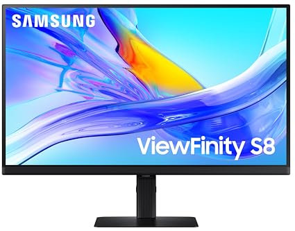 Samsung LS27D800UAUXXU 27 Ultra HD IPS Monitor - 4K UHD, 3840x2160, 60Hz, HDR10, USB-C Charging, Height Adjust