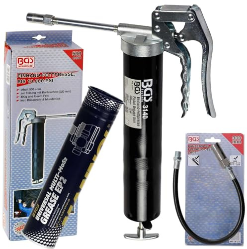 BandelOne enthält BGS Einhandfettpresse Handhebelpresse + Schlauch + 400G Mannol Mehrzweckfett EP2