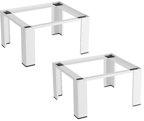 Fiqops 2 x tvättmaskinsunderrede upp till 100 kg, tvättmaskinsunderskåp, sockel stål, piedestal, 63 x 45 x 32 cm, vit