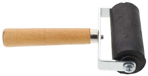 Homoyoyo Rullo di Inchiostro in Gomma con Manico Legno per Stampa su Blocchi Linoleografia Pittura Decorativa Artigianato