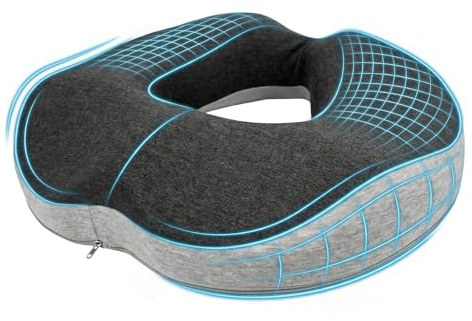 Cojín ortopédico y Próstata, Cojín Asiento Ergonómico con Partición Científica, Cojín Coxis de Espuma de Memoria para Alivio de Presión, Anillo Ortopédico Antideslizante para Silla de Oficina y Coche