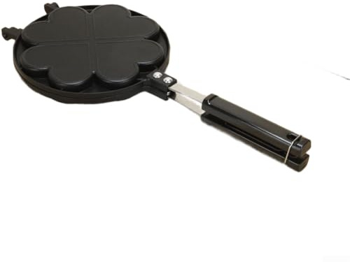 AugustknowU Piastra per waffle a 4 griglie a forma di cuore con costruzione a doppia faccia per cuocere contemporaneamente due oggetti a forma di cuore contemporaneamente