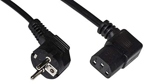 Link LKSK18N Netzkabel Deutscher Stecker 16 A 90 Grad - IEC C13 Buchse 90 Grad MT.1.80