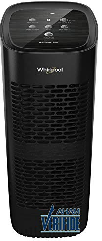 Whirlpool WPT60B, Air Cleaner Purifier - Whispure Medium Tower with True HEPA Filter (1183600) & Whishield Anti-bacteria Pre-filter (817600), 120 sq ft - Capture Allergies, Odor, Germs - Slate Black