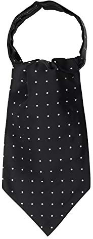 WANYING herr slipsscarf ascotslips halsduk cravat ties enkel chic för gentleman, B09 prickig svart och vit, En Storlek