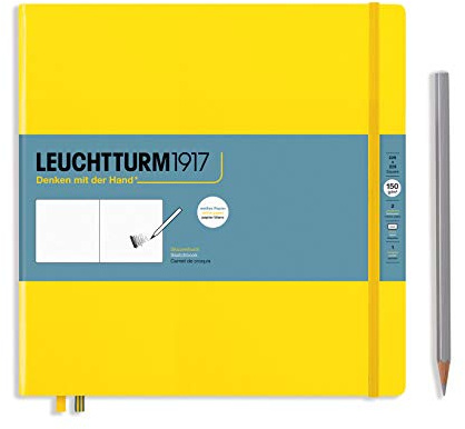LEUCHTTURM1917 362360 Skizzenbuch Quadrat, Hardcover, 112 Seiten (150 g/m²), Zitrone