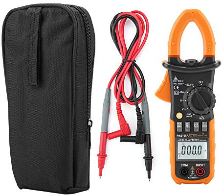 PM2108A Digital AC/DC Clamp Meter Measuring Tool,Digital Clamp Meter Digital Clamp Meter Multimeter with Overload Protection and Low Battery Indication Are Provided