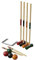 Carromco 4er Krocket Set Erwachsene, Holz Krocket Kinder Outdoor Spiel Basic-XM, 4 Spieler, Croquet Spiel aus Holz