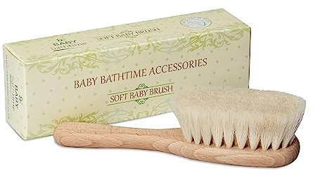 Baby Bathtime Baby Hair Brush Goat Hair Bristles Natural Beechwood Handle Soft Goat's Bristles