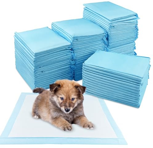 Tekenewbse 100 Stück Pipi Matten für Hunde, 33 × 45 cm Trainingspads, Wickelunterlagen Einweg Einmalunterlagen, Pinkelmatte Training Auslaufsicheres 5-Lagiges Design mit Schnell Trocknender Oberfläche