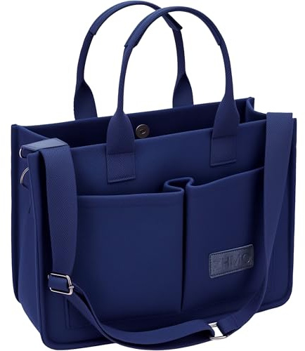 ZHMO Canvas Tote Bag for Women With Compartments and Pockets,Women's Bags Crossbody Bags Work Laptop Tote Bag Large Satchels Handbags Tote Purse Everyday Shoulder Bag for Travel Nurse Teacher Church