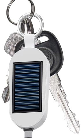 Solar Powerbank, Solar Schlüsselanhänger Handy Ladegerät, 3000 Mah Schlüsselanhänger, Tragbare Mobile Solar-Powerbank, Typ C Schlüsselanhänger, Telefon-Tablet-Schlüsselanhänger-Ladegerät Solarenergie