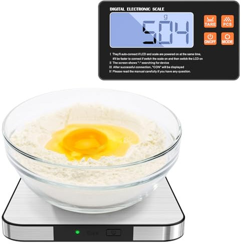 Digitale Küchenwaagen, Waage Küchenwaage 15KG Hochpräzise 1G, Lebensmittelwaage Digitalwaage mit Hintergrundbeleuchtetem LCD Display,Salz- und Pfeffermühlen-Set (1g-5kg)