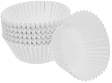 TIDTALEO 100pezzi Pirottini Per Muffin Mini Bianchi in Carta Alimentare Resistente Alte Temperature Antiaderenti Per Cupcake e Dessert Facili Da Usare e Pulire