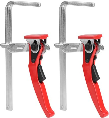 LALAGO 2 piezas Sargentos de Palanca con Capacidad 160mm y Profundidad de Garganta 60mm, Sargentos de Tornillo y Sujeción Rápida, Sargento de Mesa Totalmente de Acero con Mango de Palanca para Lijar