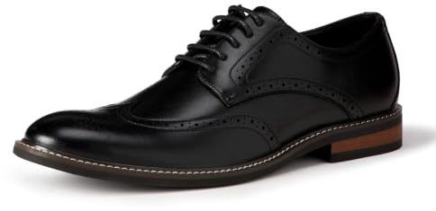 Amazon Essentials Men's Wingtip Derby Dress Shoes, Black, 9