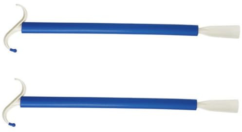 TOYANDONA 2 piezas Bastones de Vestir Dos Uno para Ayuda al Calzado y Ropa Adaptadores para Personas Mayores Discapacitadas y Embarazadas de Marfil y Azul