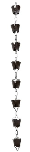 Milisten Chaîne de Pluie Décorative pour Gouttière Cuivre Style Japonais Forme Fleur pour Drainage Extérieur et Remplacement Fonctionnel