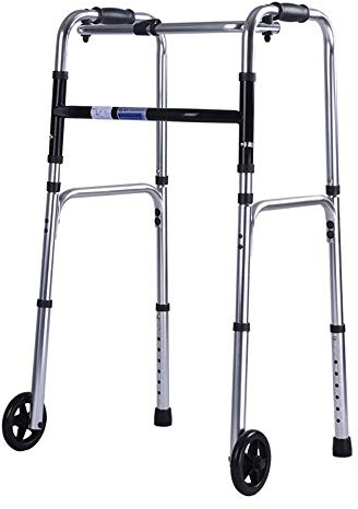 Telaio leggero in alluminio con ruote, altezza regolabile e design pieghevole, per anziani e disabili