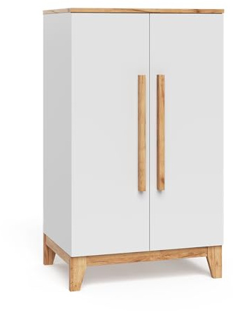 VitaliSpa Armadio per bambini Malia, Bianco/Artisan, 70 x 120 cm, per la conservazione di abbigliamento per bambini e combinabile