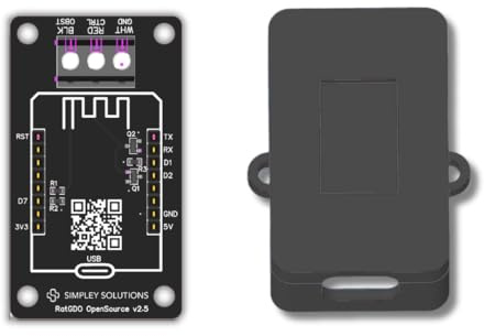 Abrepuertas de garaje inteligente, tablero de código abierto RatGDO con estuche. Funciona con ciertos modelos Chamberlain y Liftmaster. Sin tarifas de suscripción. (No incluye ESP12 ESP8266 D1 Mini)