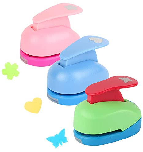 RoxNvm Paper Punch Set, Craft Punch Shapes,DIY Mini Hole Puncher, Fashion Cute Craft Paper PunchScrapbook Paper Card Making, Hole PunchPaper Crafts, Cards, Hobby Craft, Photo Album, 3PCS, Clear