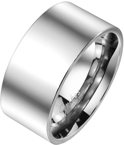 Taffstyle band ring rostfritt stål vänskapsring herrring damring partnerring kvinnor män extra bred högglans polerad tumring