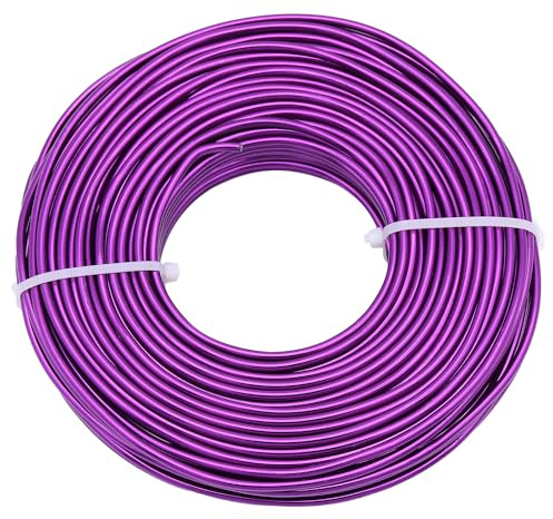 YTKavq Aluminum Craft Wire,14 Gauge Purple Wire for Jewelry Making, DIY Crafts & Floral Design - Soft Bendable Metal Wire, Perfect Alternative to Copper Wire (100FT)