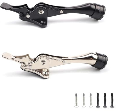 0XBIT Fermaporta Lega di Zinco, 2 Pezzi Fermaporta da Pavimento, Fermaporta da Muro con Comandi a Pedale e Base Antiscivolo, Ferma Porta, per Ufficio e Camera da Letto