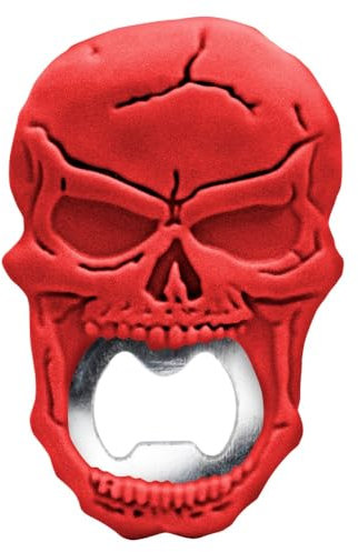 VB VIN BOUQUET FID 1429 Décapsuleur en forme de crâne rouge - Design original et résistant pour bières et rafraîchissements