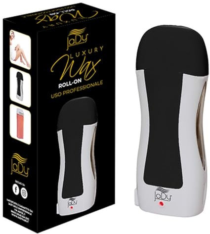 JaDy - Scaldacera Roll-on Professionale | Riscaldamento Rapido 40 Min | Compatibile Cartucce 100ML | Design Ergonomico | Epilazione Facile, Nero e Bianco, 1 unità