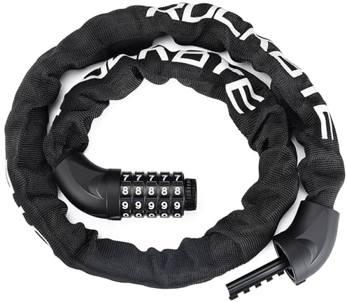 ONVIAN Bike Locks Heavy Duty Anti Theft-5 Digit Combination, 3.2Ft Long Bike Chain Lock, High Security Keyless Bicycle Lock for Ebike, Bicycle, Scooter, Motorcycle, Door, Gate, Fence