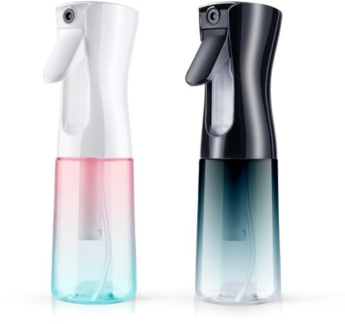 LOPHE Hair Spray Bottle, 2Pcs Continuous Water Mister Empty Spray Bottle, Multifunctional Fine Mist Water Spray Bottle, Salon Hairdressing Spray Bottle for Cleaning, Curly Hair, Plants