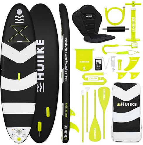 HUIIKE Tavola Sup Gonfiabile Adulti con Accessori Inclusi, Pagaia, Pinne, Pompa. Stand Up Paddle Board con Grande Stabilità e Resistenza. 305 x 84 x 15 cm, Carico Massimo 130 kg