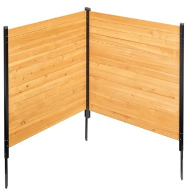 VEVOR Wood Privacy Fence, 38 W x 42 L, 2 Panel Solid Air Conditioner Fence Screen, Pool Equipment Enclosure with Metal Stakes, Easy DIY Installation, Outdoor Trash Can Hider for Garden Decoration