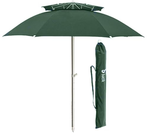 Batik - Ombrellone FIJI Anti UV Grande Anti Vento - Diametro 270 cm (VERDE)