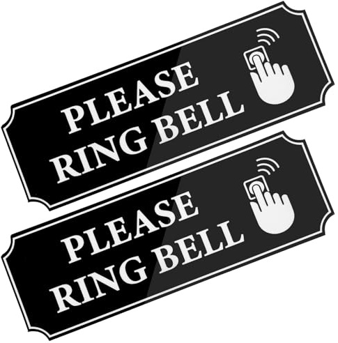 Mabor 2Pcs Please Ring Bell Sign Sticker
