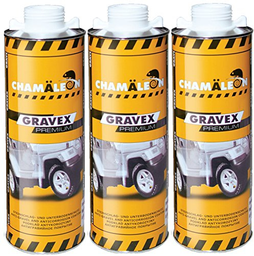 Chamäleon Unterbodenschutz 3x1KG schwarz, weiß, grau Bitumen für Spritzpistole Steinschlagschutz Karroseriereparatur