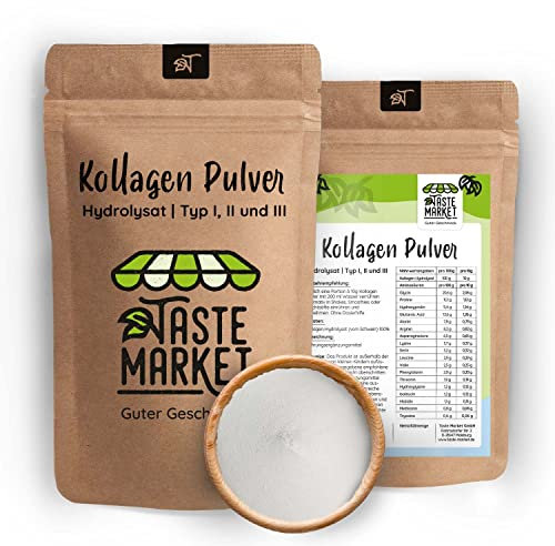 Kollagen Pulver 2 x 1 kg | Collagen Hydrolysat ohne Zusätze | geschmacksneutral | Eiweiß Pulver | Peptide Typ 1,2,3 Eiweiss 2 kg