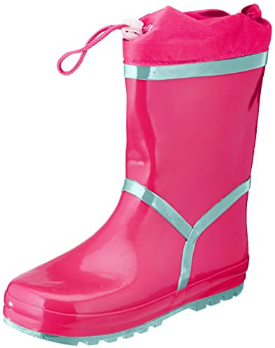 Playshoes Bottes En Caoutchouc Doublées Chaussure de sport nautique Mixte Enfant, Rose Vif, 24/25 EU